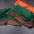 Poly Cotton Bottle Green Thread Striped Saree And Thread Border