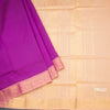 Poly Cotton Dark Magenta Plain Saree And Zari Border