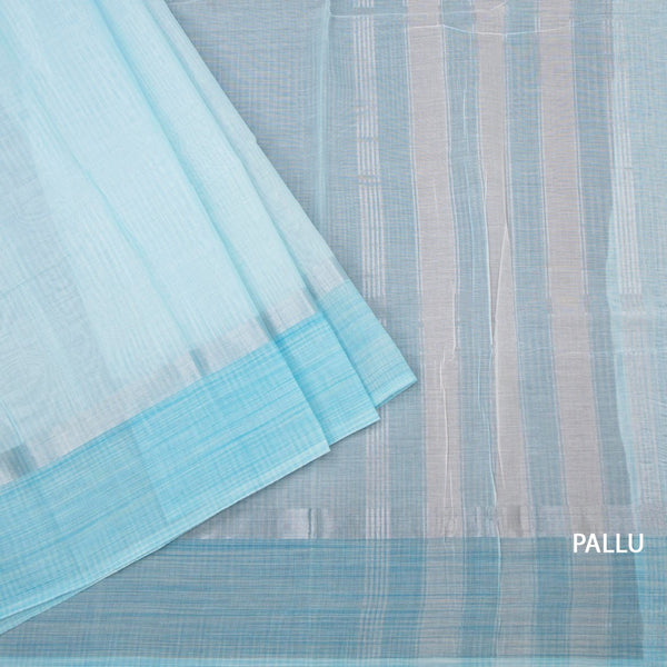 Gadwal Cotton Sky Blue Saree