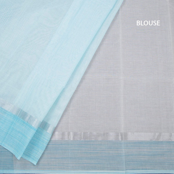 Gadwal Cotton Sky Blue Saree