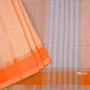 Gadwal Cotton Light Orange Zari Stripes Saree