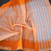Gadwal Cotton Light Orange Zari Stripes Saree