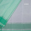 Gadwal Cotton Sea Green Zari Stripes Saree