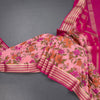 Semi Mysore Silk Light Pink Floral Printed Saree And Zari Border