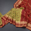 Semi Mysore Silk Lime Green Floral Printed Saree And Zari Border