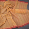 Bengal Cotton Sandal Saree With Thread Buttas