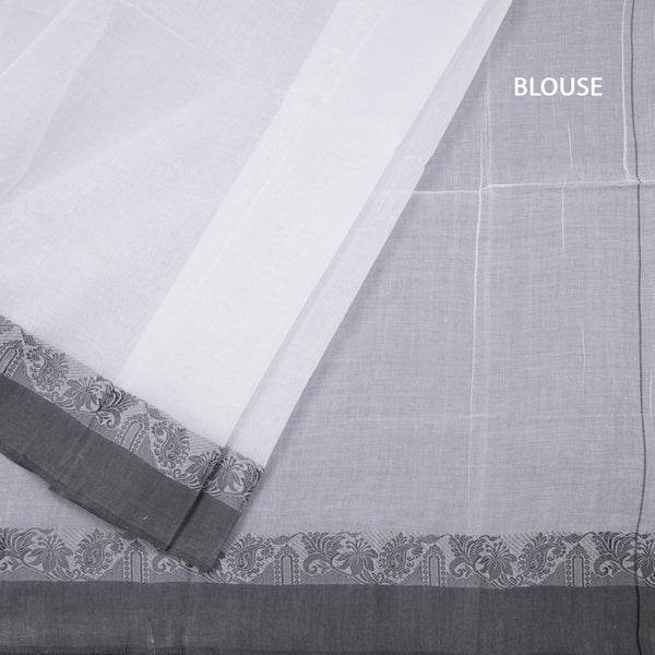 Bengal Cotton White Plain Saree