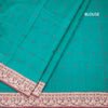Bengal Cotton Peacock Green Saree With Thread Buttas