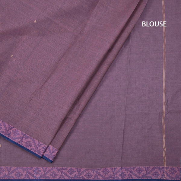 Bengal Cotton Purple Saree With Thread Buttas