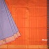 Poly Cotton Light Lavender Thread Checked Saree And Bavanji Border