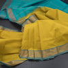 Poly Cotton Yellow Plain Saree And Bavanji Border
