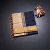Poly Cotton Black Plain Saree And Bavanji Border