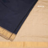 Poly Cotton Black Plain Saree And Bavanji Border