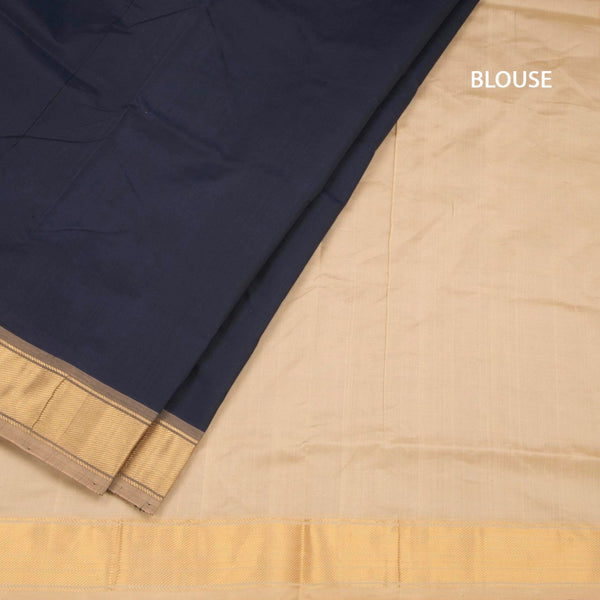 Poly Cotton Black Plain Saree And Bavanji Border