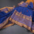 Poly Cotton Dark Blue Saree With Mango Thread Buttas