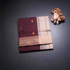 Poly Cotton Dark Maroon Saree With Mango Thread Buttas