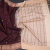 Poly Cotton Dark Maroon Saree With Mango Thread Buttas