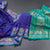 Poly Cotton Indigo Blue Plain Saree And Peacock Zari Buttas