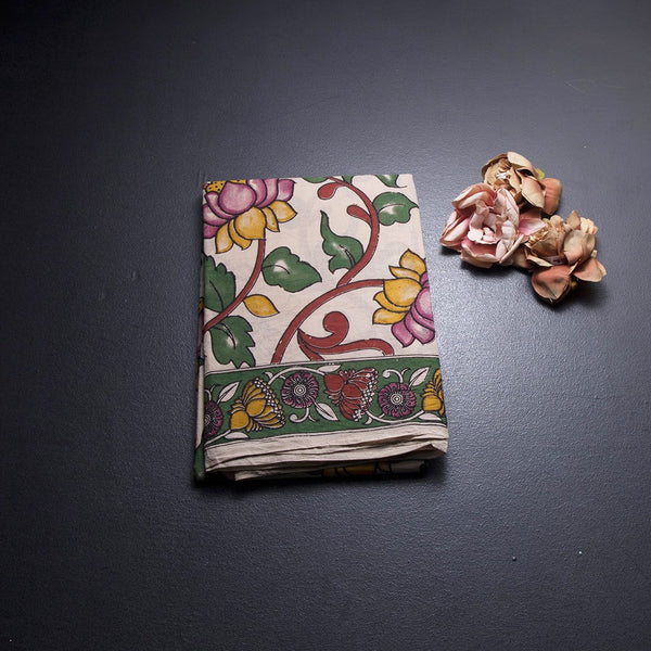 Kalamkari Cotton Cream Printed Saree 04