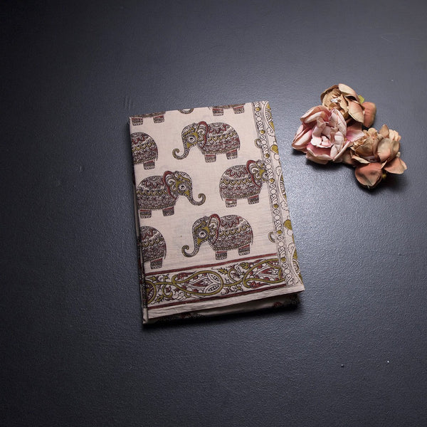 Kalamkari Cotton Cream Printed Saree 05