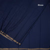 Semi Mysore Silk Navy Blue Plain Saree And Zari Border