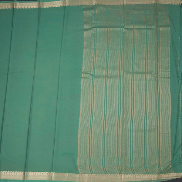 Semi Mysore Silk Pista Green Plain Saree And Zari Border
