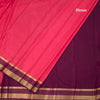 Semi Mysore Silk Fiery Rose Pink Plain Saree And Zari Border