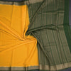 Semi Mysore Silk Mango Yellow Checked Saree And Zari Border
