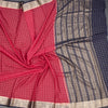 Semi Mysore Silk Fiery Rose Pink Checked Saree And Zari Border