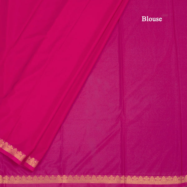 Semi Mysore Silk Rani Pink Plain Saree And Zari Border