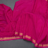 Semi Mysore Silk Rani Pink Plain Saree And Zari Border