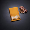 Semi Mysore Silk Navy Blue Plain Saree And Zari Border 02