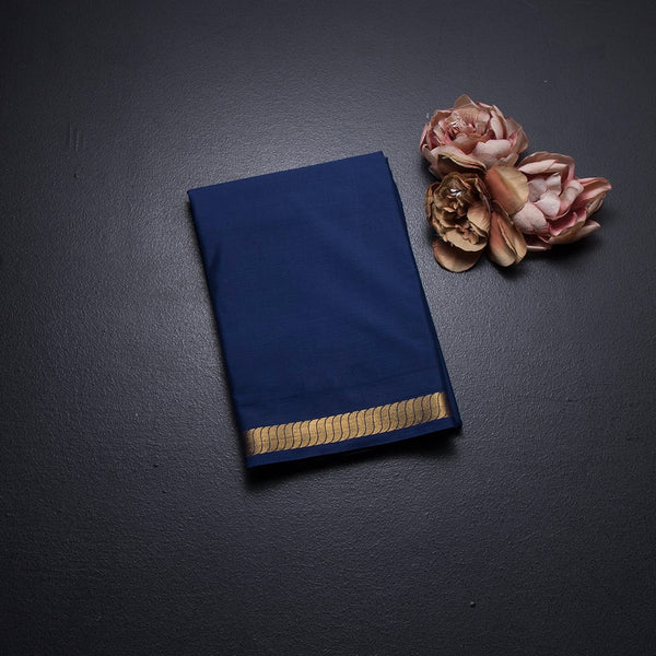 Semi Mysore Silk Cream Plain Saree And Zari Border