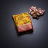 Semi Mysore Silk Yellow Floral Printed Saree And Zari Border