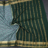 Semi Mysore Silk Pista Green Floral Printed Saree And Zari Border