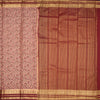 Semi Mysore Silk Peach Floral Printed Saree And Zari Border