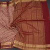 Semi Mysore Silk Peach Floral Printed Saree And Zari Border