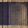 Semi Mysore Silk Navy Blue Zari Stripes Saree And Zari Border