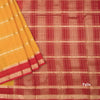 Semi Mysore Silk Mango Yellow Zari Stripes Saree