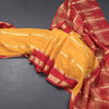 Semi Mysore Silk Mango Yellow Zari Stripes Saree