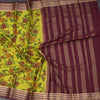 Semi Mysore Silk Parrot Green Floral Printed Saree