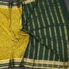 Semi Mysore Silk Lime Green Floral Printed Saree