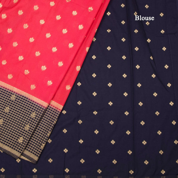Semi Mysore Silk Rose Pink Saree With Zari Buttas