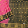 Semi Mysore Silk Fiery Rose Pink Saree With Zari Buttas