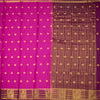 Semi Mysore Silk Rani Pink Saree With Zari Buttas