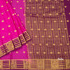 Semi Mysore Silk Rani Pink Saree With Zari Buttas