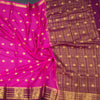 Semi Mysore Silk Rani Pink Saree With Zari Buttas