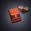 Semi Mysore Silk Orange Saree With Zari Buttas