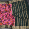 Semi Mysore Silk Taffy Pink Floral Printed Saree