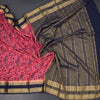 Semi Mysore Silk Fiery Rose Pink Floral Printed Saree
